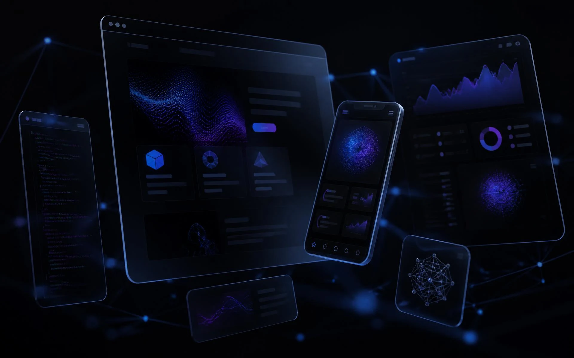 Abstract composition of dark product interfaces and connected technology nodes